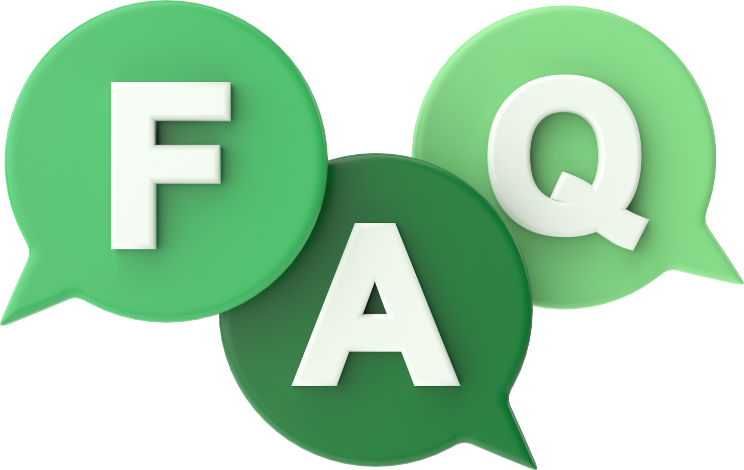 FAQ. Frequently Asked Questions. 3D illustration.