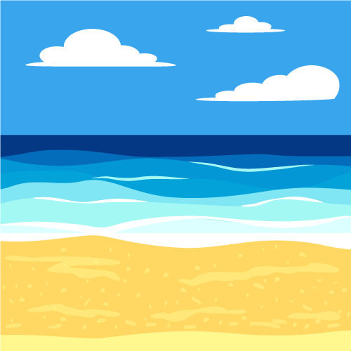 Ocean and Seashore Illustration